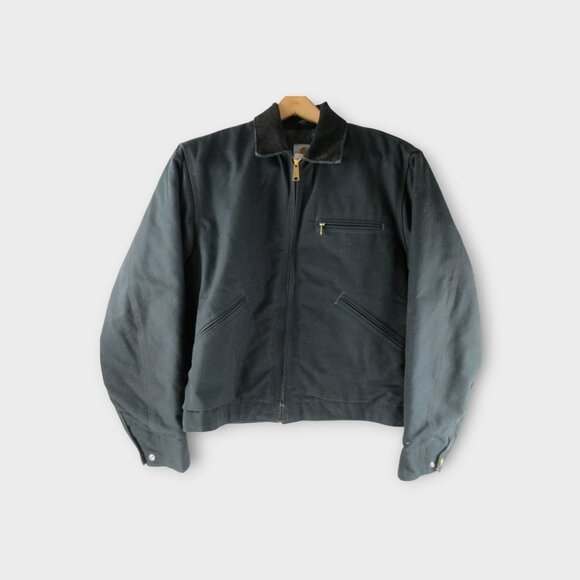 Carhartt VTG Blanket-Lined Firm Duck Detroit Jackets Medium Size 40R J01 Black - Picture 1 of 12